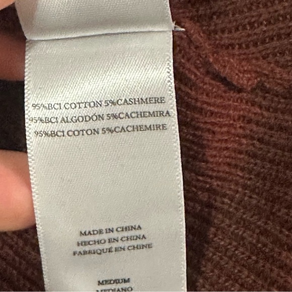 NWT Rails Piper Sweater Top M Russet Brown Cotton Cashmere Blend - Picture 8 of 8